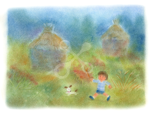 昭和の子供 積みわら