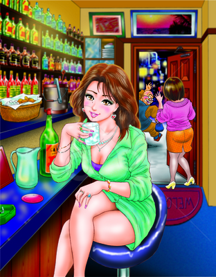 場末の酒場 代 女のイラスト Skillots