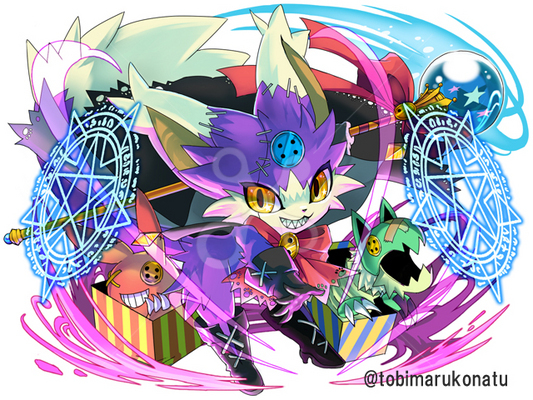 魔法使いの猫  ゲームキャラクターのイラスト  Skillots