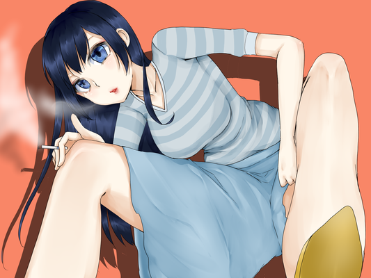 たばこと女性 代 女のイラスト Skillots