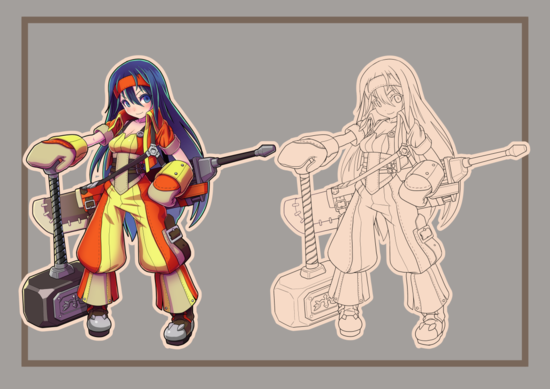 鍛冶屋の娘 ゲームキャラクターのイラスト Skillots