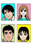 スタンプ用などシンプルでポップな似顔絵サンプル