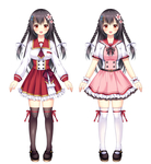 Vtuberさん用の立ち絵になります。ある程度Live2Dで動かすことを想定したポーズにしてあります。画像のように2種類服装を作ることも可能です。
