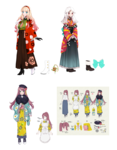 自身でキャラクター及び衣装をデザインしました。