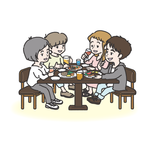 若者同士の食事会・飲み会・女子会等を想定して作成した挿絵です。